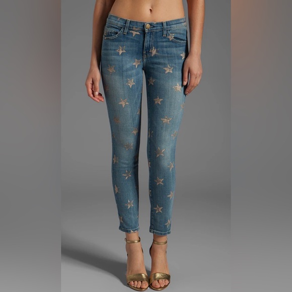 Current/Elliott Denim - Anthropologie Current Elliot The Stiletto in Super Loved with
Rose Gold Stars